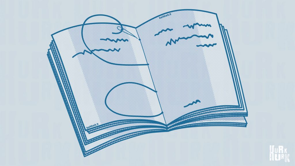 blue illustration of the japanese style bookbinding