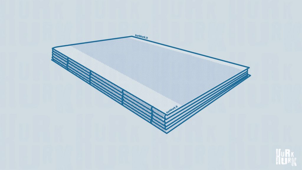 blue illustration of the japanese style bookbinding